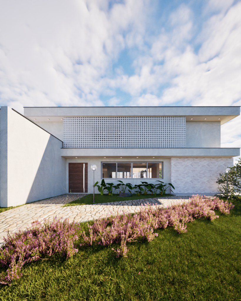casa com cobogó branco, casa de cobogó em Brasília, cobogó em Brasília